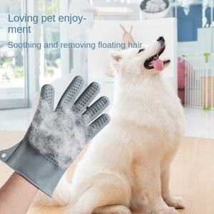 Vendita calda morbido <span class=keywords><strong>Silicone</strong></span> pulito cane animali domestici spazzola per toelettatura guanti per massaggio lavaggio bagno - Product Image 3