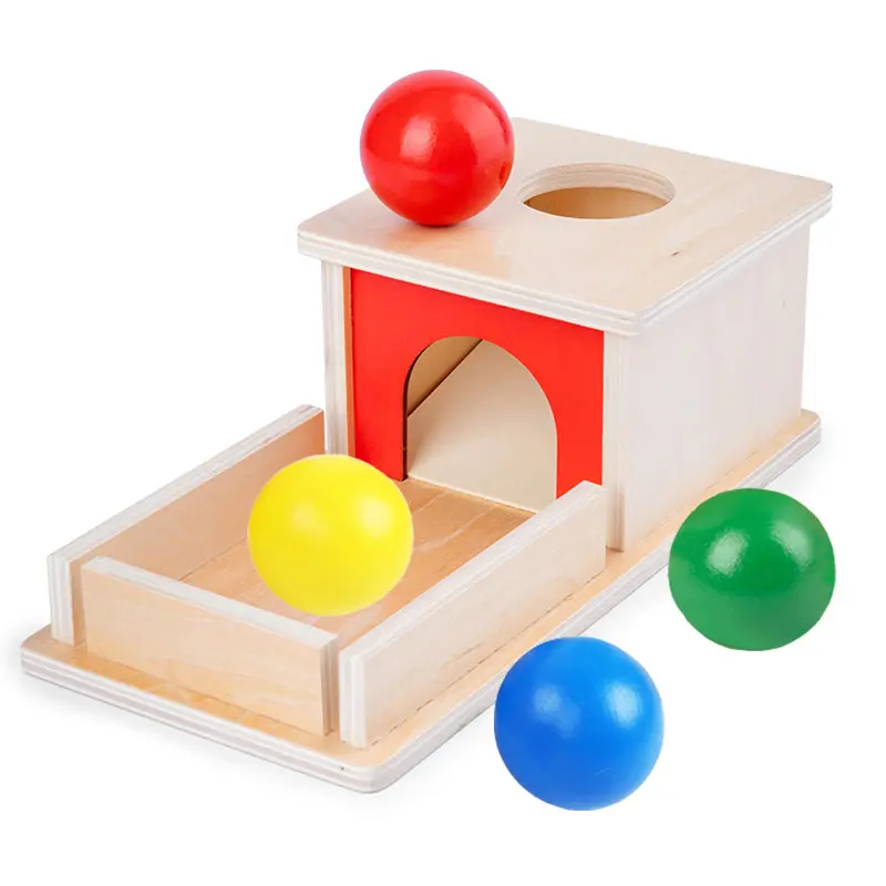 Boîte d'apprentissage Montessori pour bébés, avec plateau et boule, jouets à fente, matériel d'apprentissage