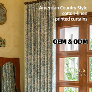 Bán Buôn Sang Trọng Nhà Rèm Cửa Sổ Tùy Chỉnh In Ấn Nước Mỹ Phong Cách Rèm Cửa Cho Phòng Khách - Product Image 5