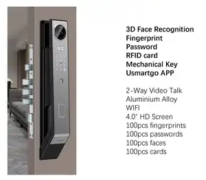 Cloud Facial Wifi Ttlock Fingerprint Smartlock Automatic 3d Face Recognition Door Lock Digital Smart Lock With Camera