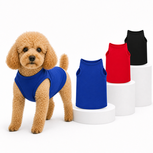 Chaleco para Perro de Color Sólido, Algodón Transpirable, Estilo Casual para Todas las Estaciones, para Perros Pequeños - Product Image 1