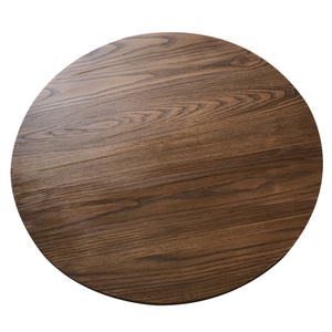 Table à manger ronde moderne et traditionnelle en métal avec plateau en bois, pour usage hôtelier, finition personnalisée, mobilier commercial - Product Image 5