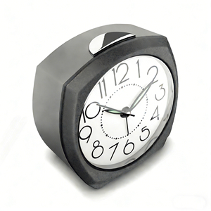 Réveil décoratif noir de 3 pouces de forme unique avec aiguilles lumineuses pour la décoration intérieure - Product Image 2