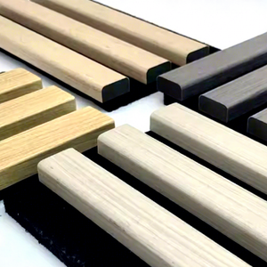 แผ่นอะคูสติกไม้ระแนงดีไซน์ทันสมัยพร้อมผิวเคลือบวีเนียร์เพื่อประสิทธิภาพสูงในสำนักงาน ห้องสตูดิโอทันสมัย และพื้นที่โรงแรม - Product Image 1