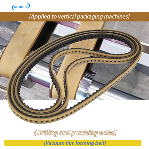 Courroie de distribution en caoutchouc GOODLY Exclusive T10.5 marron, revêtement en caoutchouc, dureté <span class=keywords><strong>Shore</strong></span> 40~60, résistante à l'usure, personnalisable, support OEM, trous de fixation - Product Image 3