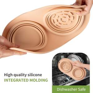 Katlanabilir 2 <span class=keywords><strong>In</strong></span> 1 çevre dostu 500ml evcil köpekler silikon katlanır seyahat su yiyecek kasesi fincan çanak - Product Image 5