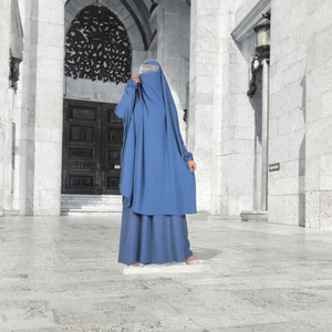 Nuevo Modelo 2024, Abaya Musulmana Islámica para Mujer, Hiyab para Jilbab, Tejido de Crepé de Seda Helada Transpirable, Modelo de Dos Piezas - Product Image 3