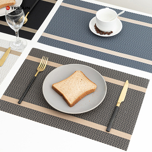 <span class=keywords><strong>Tovagliette</strong></span> Quadrate in PVC Resistente al Calore, Stile Americano Classico, Ecologiche, 18x12cm, Grigio Scuro, per Tavolo da Pranzo - Product Image 3