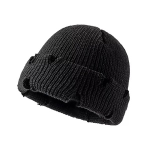 Bonnet tricoté unisexe effet vieilli <span class=keywords><strong>pas</strong></span> <span class=keywords><strong>cher</strong></span>, 12 couleurs, côtelé, chaud, pour homme et <span class=keywords><strong>femme</strong></span>, fournisseur de bonnets d'hiver - Product Image 4