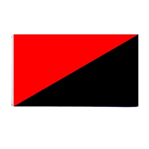 3x5FT Solid Red dan hitam Anarchist bendera Anarchist asrama pria gua protes
