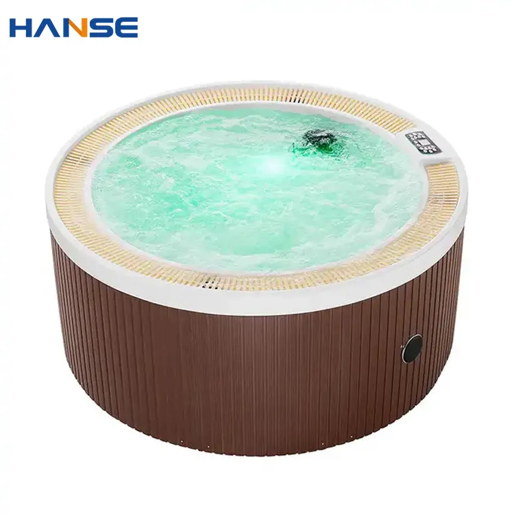 Bán Sỉ Bồn Tắm Bằng Gỗ Tròn Lớn Ngoài Trời Bồn Tắm Nước Nóng Spa Hình Tròn Thư Giãn Hiện Đại 4 Người