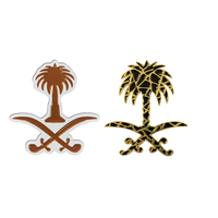 Badge adhésif personnalisé en gros avec logo, épingle 3M en métal, autocollant personnalisé en émail souple pour coque de téléphone, motif palmier et couteau incurvé