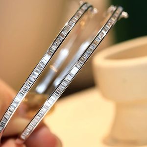 Xinfly Fine Jewelry 18K Pure Gold <b>Bangle</b> <b>Bracelet</b> 0.80CT Baguette Cutting Micro Diamond Waterproof Design Natural Shine Gift - Product Image 5