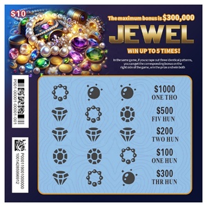 ลอตเตอรี่บัตรแบบลอตเตอรี่สไตล์พลอยขนาดเล็กรางวัลใหญ่แบบสั่งทำพิมพ์ออฟเซ็ต - Product Image 5
