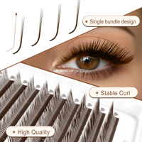 Extensions de cils 5D Flora Marron, Courbures C D LC M, Effet Mouillé, Cils 5D Angel Lash Marron Mocha, Cils Effilés et Volumineux, Fournisseur