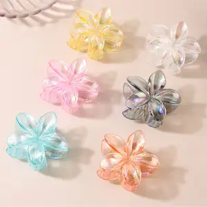 Vendita calda dolce ragazze 8cm fermagli in plastica fiore artiglio per capelli colorato colorato Clip floreale accessori