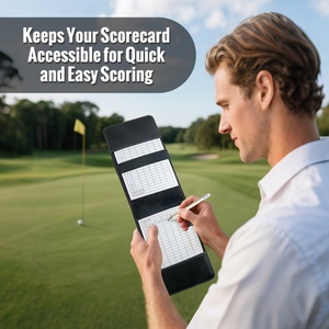 Boshiho Custom <b>Golf</b> Scorecard Holder Cover Vintage Leather <b>Golf</b> Scorecard Yardage Book Holder with Pen & Score Card - Product Image 5