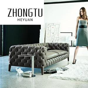 โซฟาผ้ากำมะหยี่สไตล์โมเดิร์น สำหรับโรงแรม ห้องนั่งเล่น อพาร์ทเมนต์ ดีไซน์หรูหรา โซฟาเชสเตอร์ฟิลด์ แบบประกอบส่วน 3-4 ที่นั่ง - Product Image 4