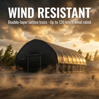 Tente industrielle - Bâtiment d'entrepôt à ossature métallique galvanisée, ignifuge et à travée libre, de grande résistance