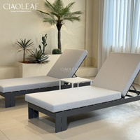 Chaise longue de piscine avec coussin et dossier réglable pour terrasse extérieure