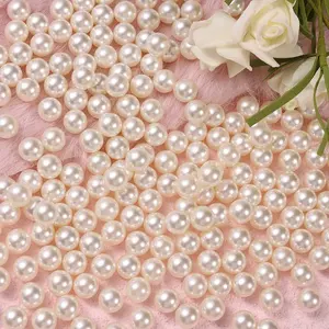 Chinese Supplier Imitation Beads Bulk White Round Plastic Half Pearls ABS Loose Pearls For Pearl Earrings jewelry accessories