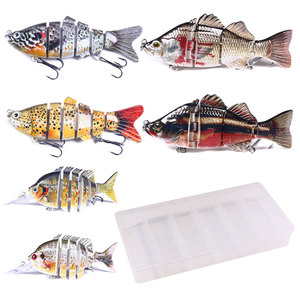 Kit de leurres de pêche multi-articulés 6 pièces/boîte, leurres de pêche réalistes pour brochet, leurres durs réalistes avec boîte de rangement - Product Image 1