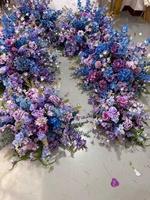 Boule florale artificielle papillon bleu violet ML 90 cm pour centre de table, arrangement floral pour décoration de réception de fête