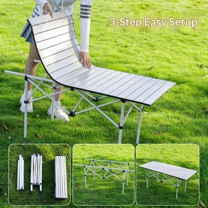 Custom Outdoor <b>Round</b> <b>Folding</b> <b>Table</b> for Picnic BBQ Camping With Aluminum Frame Carbon Steel Material Outdoor Furniture <b>Table</b> - Product Image 3