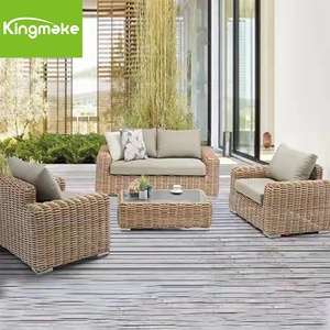 Nhà Máy Trực Tiếp Kích Thước Nhỏ 4 Pcs <span class=keywords><strong>Patio</strong></span> Đồ Nội Thất Thiết Lập Cổ Điển Ngoài Trời Vườn Đơn Giản Mây Sofa Bộ - Product Image 2