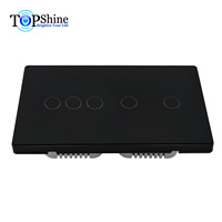 Topshine-interrupteur tactile bidirectionnel, 1 à 8 gangs, wi-fi, rf 433, pour application smart life, compatible avec google home et alexa, pour la commande vocale