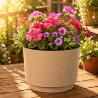 Pot Bunga Plastik PP Minimalis Modern Grosir, Ringan, Tahan Lama, Berlubang Drainase, Ukuran Besar, Untuk Tanaman Indoor/Outdoor