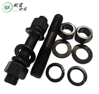 8.8 Grade Blackened Carbon Steel Stud Screw GB901 Threaded Rod M8-M14 High Strength