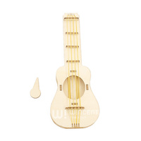 Wincent Diy Wooden Ukulele Guitar Model Kit 3d Puzzle Musical Instrument Stem Craft Toy String Playable Gift Kids