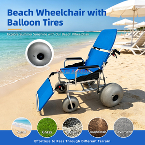 Fauteuil roulant de plage léger en acier Divous Health Care, grandes roues tout-terrain, fauteuil roulant manuel pour adultes, certifié CE, frein en U - Product Image 6
