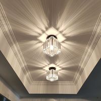 Lámpara de techo moderna de lujo con cristales incrustados para entrada, pasillo, porche, balcón, vestíbulo, iluminación decorativa interior