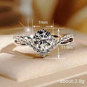 Elegante anello a V per coppia, accessori e regali per la cerimonia nuziale - Product Image 2
