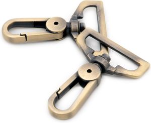 Mousquetons métalliques en laiton brossé pour sacs à main, fermoirs pivotants à griffe de homard, accessoires de maroquinerie - Product Image 1