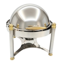 Ensemble de réchauds de luxe à couvercle roulant, chauffe-plats commerciaux en acier inoxydable pour buffet avec supports à combustible, équipement de restauration