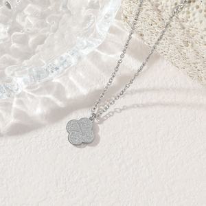 <b>Clover</b> Arabic Islam Muslim Waterproof Stainless Steel Pendant Fashion Jewelry <b>Necklace</b> for Men Women Wholesale 2025 - Product Image 3