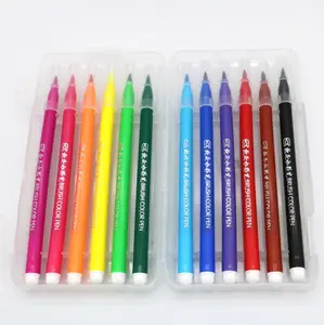 Hochwertige Kunst Zeichnung Markierung stift Schule Briefpapier liefert 12 Farben Filz spitze Aquarell Pinsel Stifte für Kinder