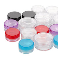 Pot de crème PS en plastique cosmétique rouge rose transparent 3g 5g 7g 10g 15g 20g personnalisé