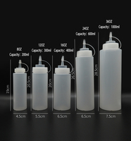 Botol Plastik Dispenser untuk Saus, Cuka, Minyak, Kecap, Selai, Madu, dan Bahan Pengoles Lainnya untuk Penyimpanan Makanan di Dapur