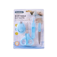 Portable 4 pièces en plastique sécurité coupe-ongles ensemble Kits de soins pour bébé avec accessoires de toilettage nouveau-né usage domestique bébé produit d'épreuvage
