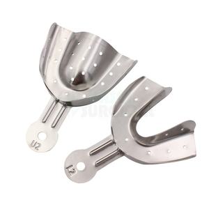 Bandeja de impresión dental de la mejor venta Bandejas de dientes de acero inoxidable Autoclavable superior e inferior - Product Image 1