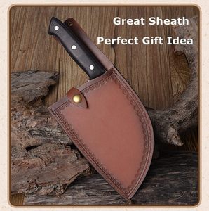 Cuchillo de Chef Serbio Forjado de 6.7 Pulgadas, Hoja Entera, Afilado como una Navaja, Acero con Alto Contenido de Carbono, Cuchillo de Carnicero para <span class=keywords><strong>Carne</strong></span> con Funda de Cuero para Cocinar - Product Image 5