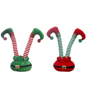Décoration de jambe d'<span class=keywords><strong>elfe</strong></span> de noël à l'envers paillettes Festival jambes en peluche décor de noël dessin animé exquis ornement de bureau pliable - Product Image 6