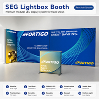 Stand Espositivo Portatile Pieghevole per Fiere con Scatola Luminosa a LED, Montaggio Rapido, Sistema Riutilizzabile, Struttura Stabile