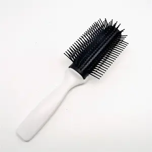 Custom LOGO 9 row Plastic Professional Barber Salon hair brush comb white