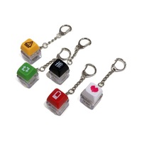 Porte-clés porte-clés rouge lumineux anti-stress avec pendentif en forme de poisson en bois simulé
