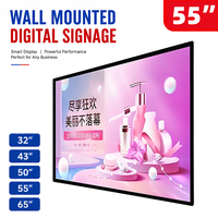 Écran d'affichage numérique commercial mural LCD pour publicité avec CMS Android 4K pour aéroport, hôpital, banque, bureau